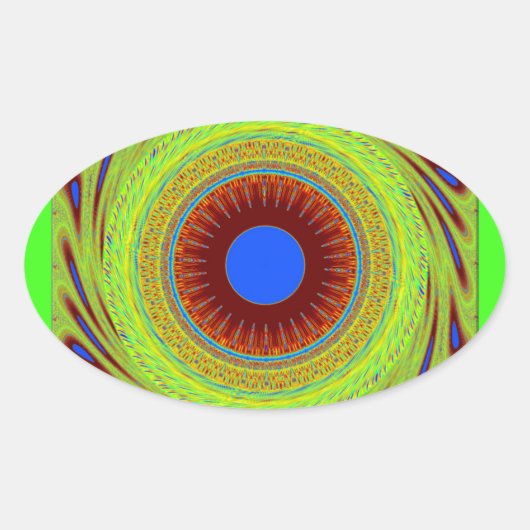 Sticker Ovale Ne vous inquiétez pas d'être heureux d'impression (Devant)