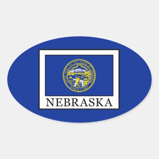 Sticker Ovale Nebraska (Devant)