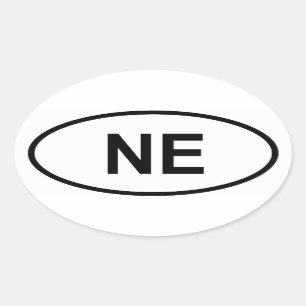 Sticker Ovale Nebraska "NE"