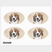 Sticker Ovale Nederlandse Kooikerhondje Peinture - Chien Art (Feuille)