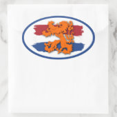 Sticker Ovale Néerlandais Rouge Bleu Drapeau Orange Lion Team Ho (Sac)
