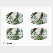 Sticker Ovale Nest of Joy : L'amour du jeune esprit nourdissant (Feuille)