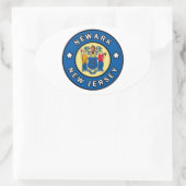 Sticker Ovale Newark New Jersey (Sac)