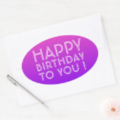 Sticker Ovale N'Importe Quel Nom Modifiable Joyeux Anniversaire  (Enveloppe)