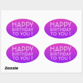 Sticker Ovale N'Importe Quel Nom Modifiable Joyeux Anniversaire  (Feuille)