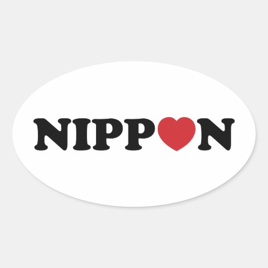 Sticker Ovale Nippon Love Heart (Devant)