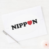 Sticker Ovale Nippon Love Heart (Enveloppe)