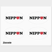 Sticker Ovale Nippon Love Heart (Feuille)