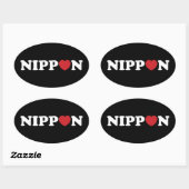 Sticker ovale Nippon Love Heart (Feuille)