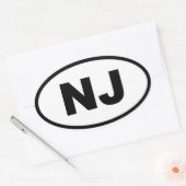 Sticker Ovale NJ New Jersey (Enveloppe)