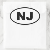 Sticker Ovale NJ New Jersey (Sac)