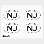 Sticker Ovale NJ - New Jersey USA Oval Logo (Feuille)