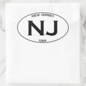 Sticker Ovale NJ - New Jersey USA Oval Logo (Sac)