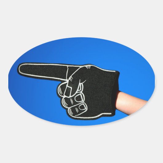 Sticker Ovale No 1 Doigt en mousse (Devant)