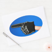 Sticker Ovale No 1 Doigt en mousse (Enveloppe)