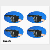 Sticker Ovale No 1 Doigt en mousse (Feuille)