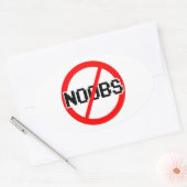 Sticker Ovale NO NOOBS - geek/hacker/pc/code singe (Enveloppe)