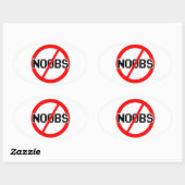 Sticker Ovale NO NOOBS - geek/hacker/pc/code singe (Feuille)