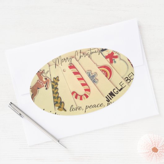 Sticker Ovale Noël (Enveloppe)