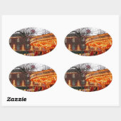 Sticker Ovale Noël à York (Feuille)