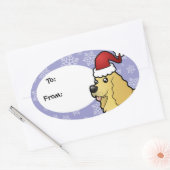 Sticker Ovale Noël American Cocker Spaniel (Enveloppe)