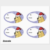 Sticker Ovale Noël American Cocker Spaniel (Feuille)