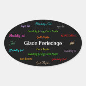 Sticker Ovale Noël Danois Glade Feriedage (Devant)