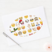 Sticker Ovale noël emojis (Enveloppe)