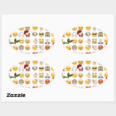 Sticker Ovale noël emojis (Feuille)