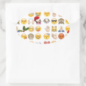 Sticker Ovale noël emojis (Sac)