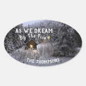 Sticker Ovale Noël rustique (Devant)