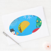 Sticker Ovale noël taco emoji (Enveloppe)