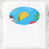 Sticker Ovale noël taco emoji (Sac)
