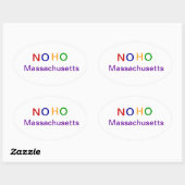 Sticker Ovale NOHO Massachusetts (Feuille)