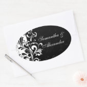Sticker Ovale Noir et blanc contemporain (Enveloppe)