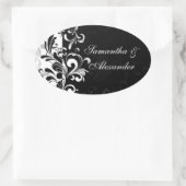 Sticker Ovale Noir et blanc contemporain (Sac)