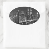 Sticker Ovale Noir et blanc New York City (Sac)
