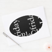 Sticker Ovale Noir Vendredi (Enveloppe)