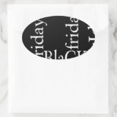 Sticker Ovale Noir Vendredi (Sac)