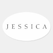 Sticker Ovale Nom classique (ou mot) (Devant)