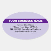 Sticker Ovale Nom commercial en surbrillance sur l'autocollant v (Devant)