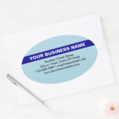 Sticker Ovale Nom commercial en surbrillance sur le bleu clair (Enveloppe)