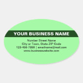 Sticker Ovale Nom commercial en surbrillance sur le vert clair (Devant)