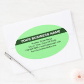 Sticker Ovale Nom commercial en surbrillance sur le vert clair (Enveloppe)