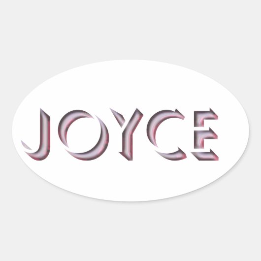 Sticker Ovale Nom d'autocollant de Joyce (Devant)