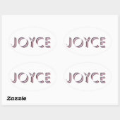 Sticker Ovale Nom d'autocollant de Joyce (Feuille)