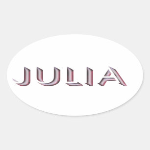 Sticker Ovale Nom d'autocollant de Julia
