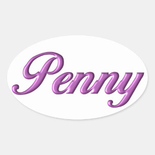 Sticker Ovale Nom d'autocollant de penny