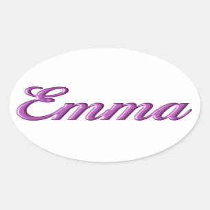 Sticker Ovale Nom d'autocollant d'Emma