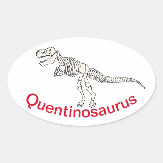 Sticker Ovale Nom de dinosaure personnalisé (Devant)